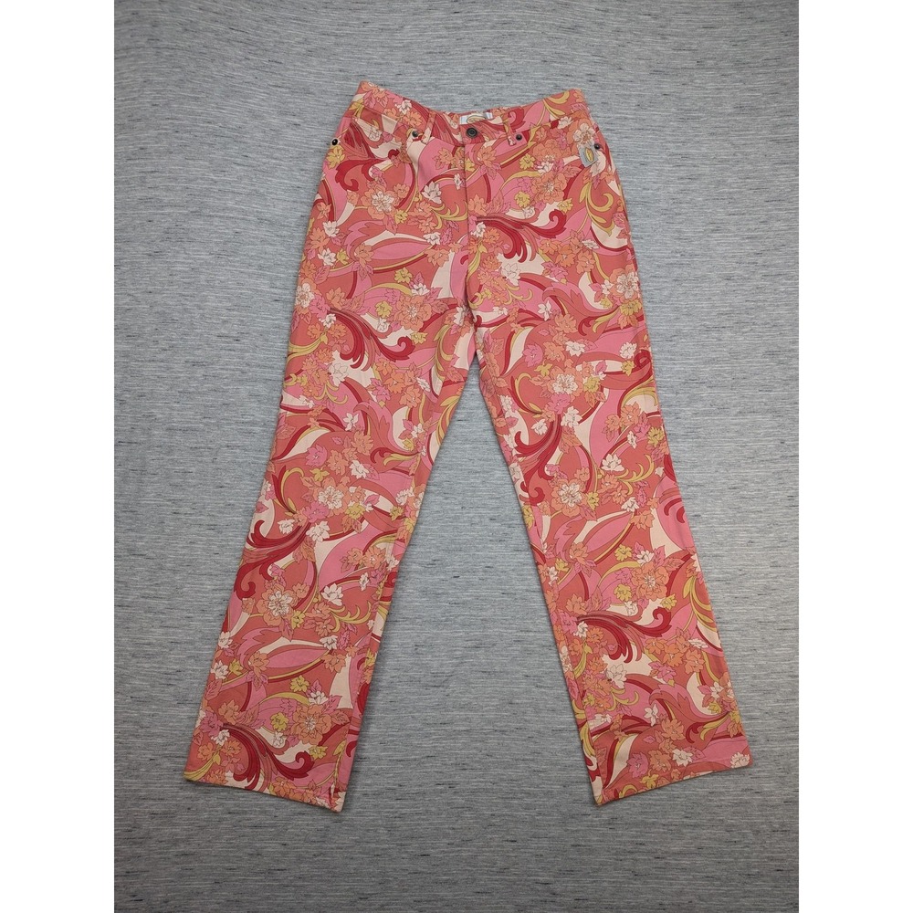 Vintage Talbots Retro Floral Pants 6 Stretch Flare Art to‎ Wear Colorful Travel